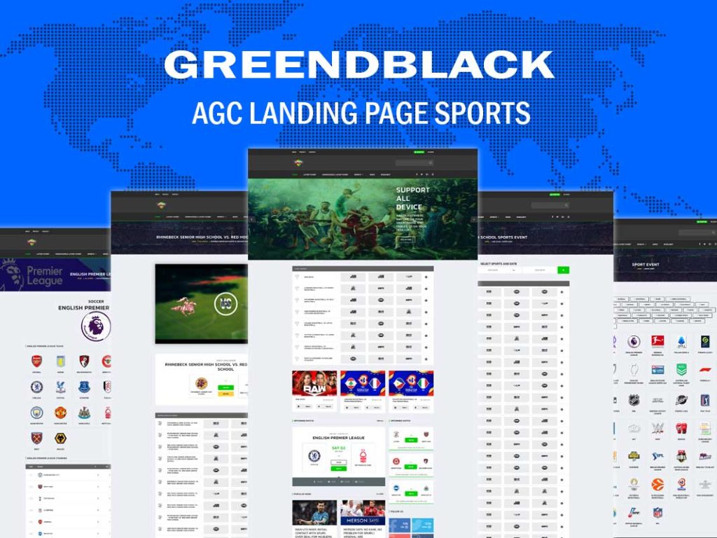 Greenblack AGC Sports Landing Page Theme