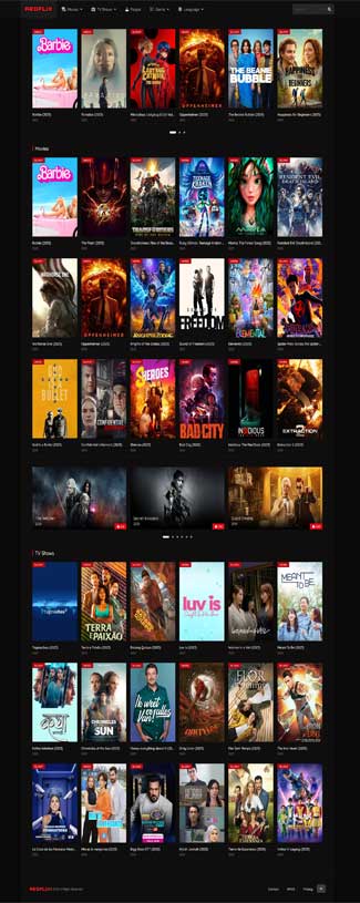 RedFLix Powerfull Landing Page Movie and TV Series
